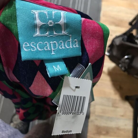 Disney Parks Womens Medium Escapada Living Pink Navy Origami Top Beaded NWT - Picture 11 of 11